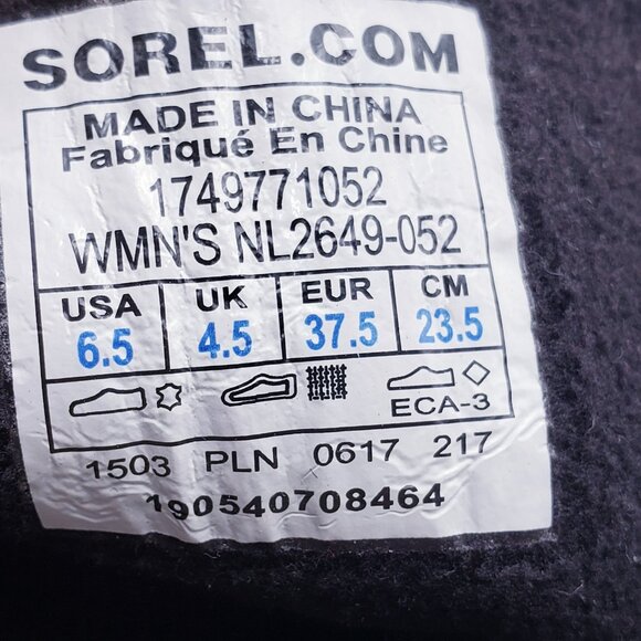 Sorel Gray Caribou Slim Winter Snow Boot Grey Suede Waterproof Mid-Calf Size 6.5 - Picture 9 of 9